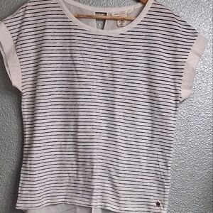 H & M L.O.G.G. Black Striped Hi/Low Top    Size M